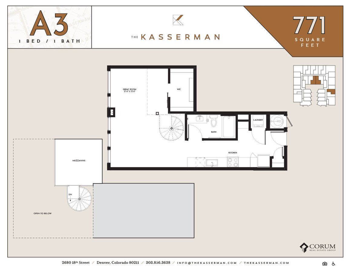 1 Bedroom 1 Bathroom Apartment for rent at The Kasserman in Denver, CO