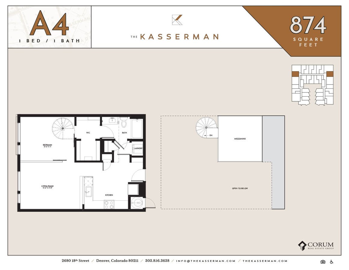 1 Bedroom 1 Bathroom Apartment for rent at The Kasserman in Denver, CO