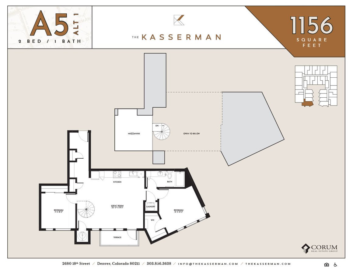 2 Bedrooms 1 Bathroom Apartment for rent at The Kasserman in Denver, CO