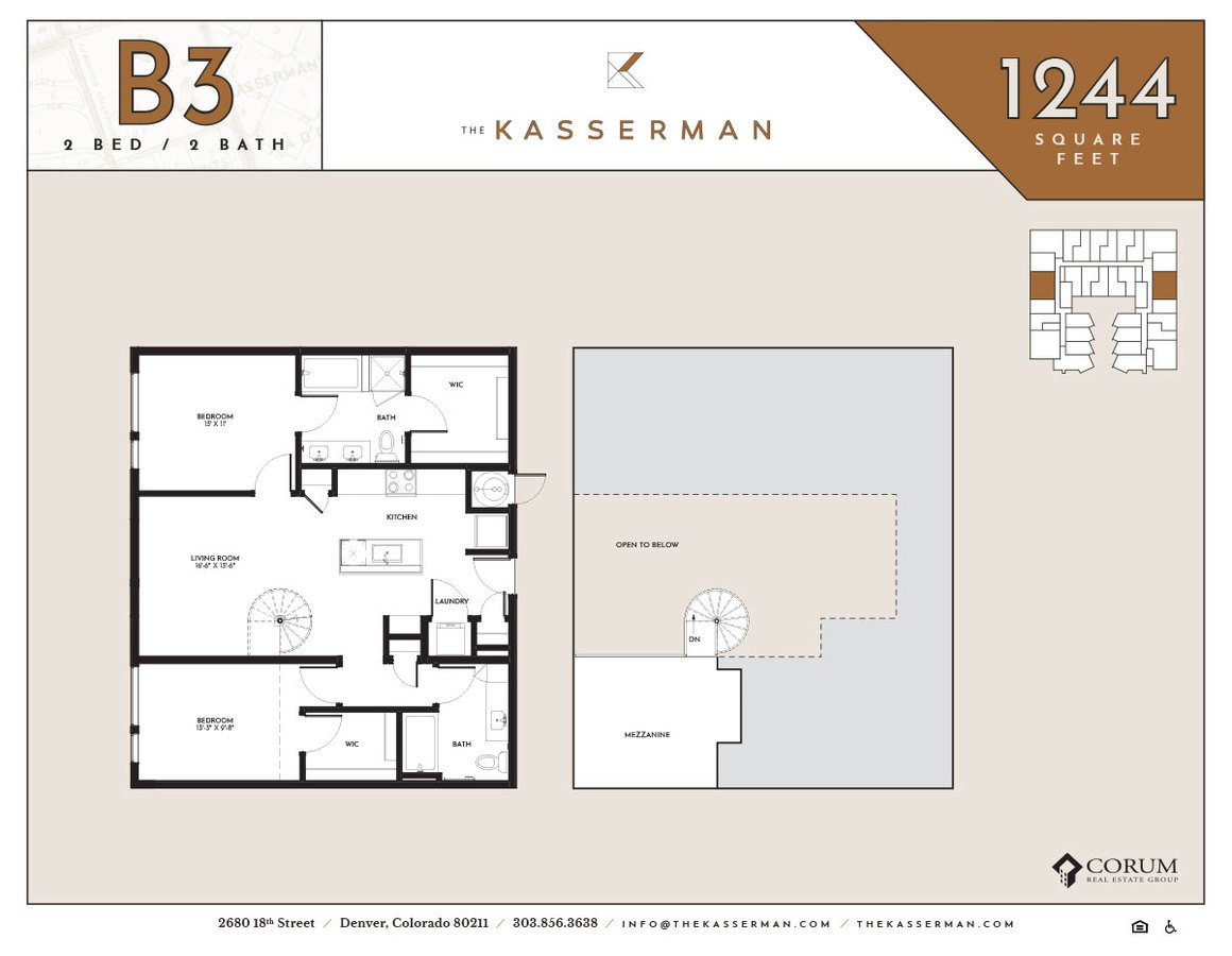 2 Bedrooms 2 Bathrooms Apartment for rent at The Kasserman in Denver, CO