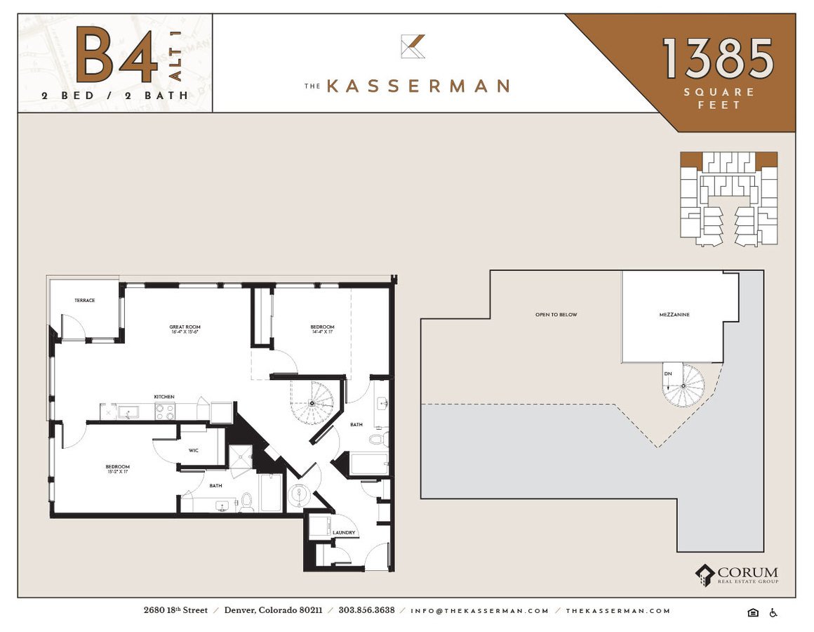 2 Bedrooms 2 Bathrooms Apartment for rent at The Kasserman in Denver, CO
