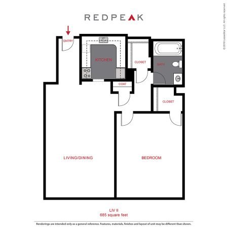 1 Bedroom 1 Bathroom Apartment for rent at Liv on Steele in Denver, CO