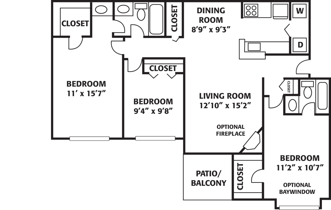 3 Bedrooms 2 Bathrooms Apartment for rent at The Park At San Remo in Charlotte, NC