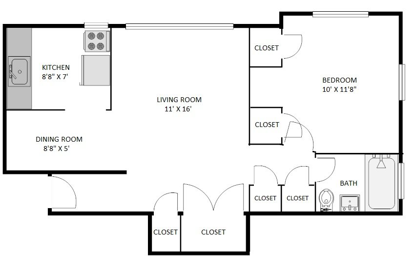 1 Bedroom 1 Bathroom Apartment for rent at Villa Wynanda in Denver, CO