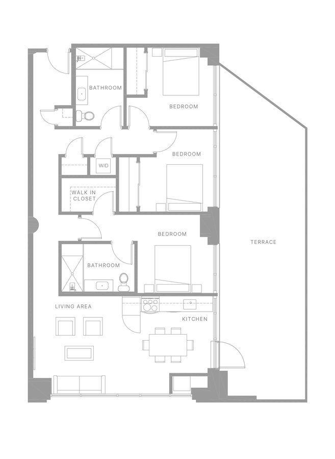 3 Bedrooms 3 Bathrooms Apartment for rent at The Poplar in Philadelphia, PA