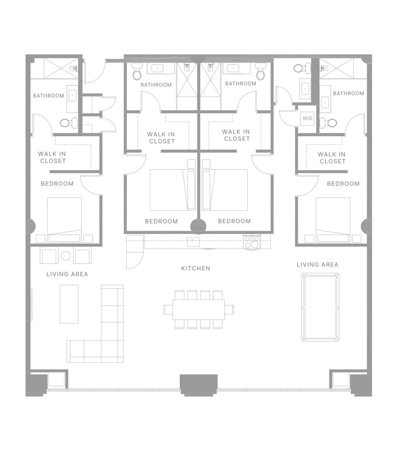 4 Bedrooms 4+ Bathrooms Apartment for rent at The Poplar in Philadelphia, PA