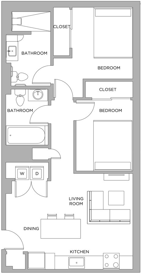 2 Bedrooms 2 Bathrooms Apartment for rent at Presidential City in Philadelphia, PA