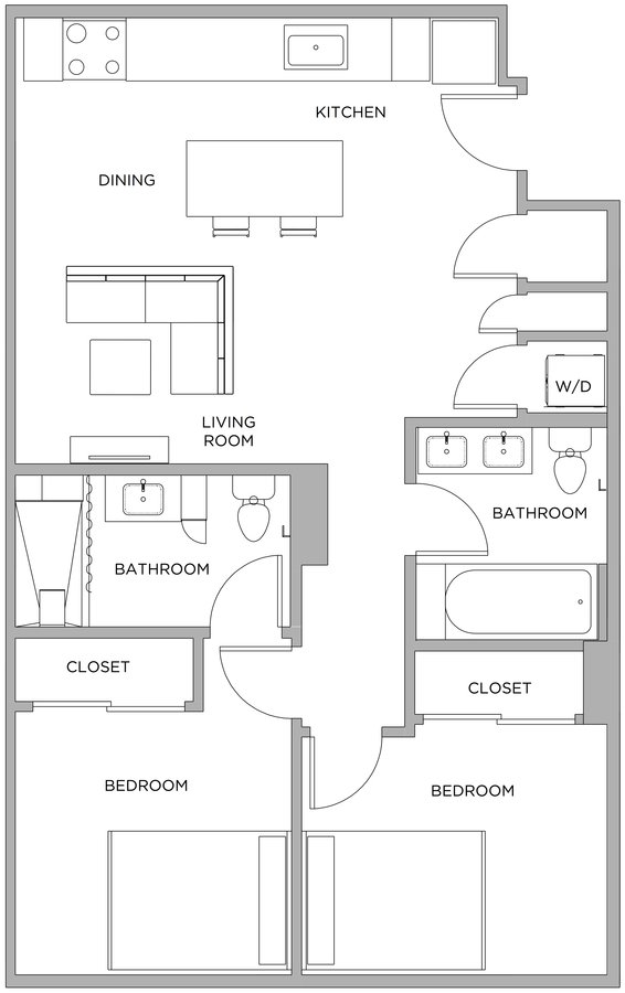 2 Bedrooms 2 Bathrooms Apartment for rent at Presidential City in Philadelphia, PA