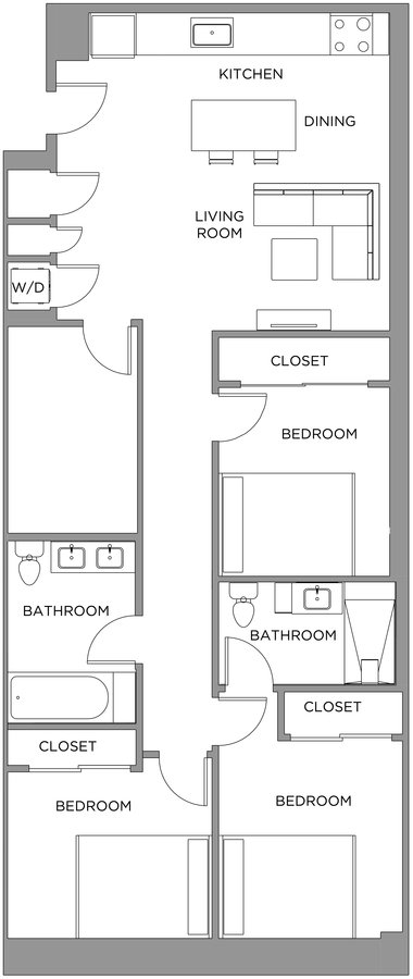 3 Bedrooms 3 Bathrooms Apartment for rent at Presidential City in Philadelphia, PA