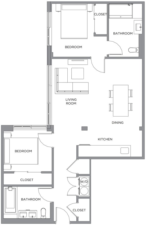 2 Bedrooms 2 Bathrooms Apartment for rent at Presidential City in Philadelphia, PA