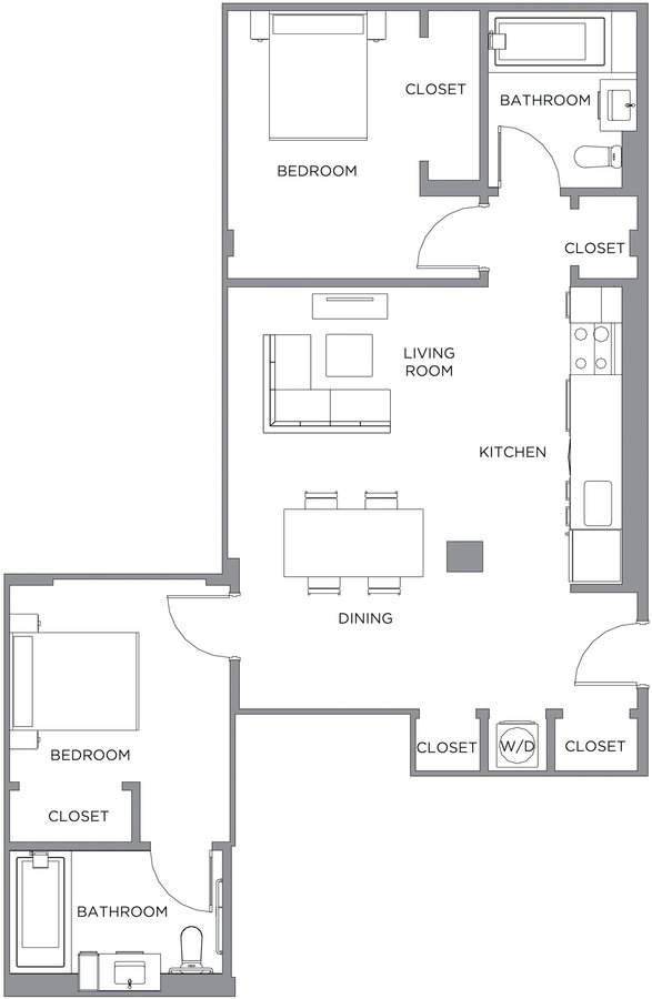 2 Bedrooms 2 Bathrooms Apartment for rent at Presidential City in Philadelphia, PA