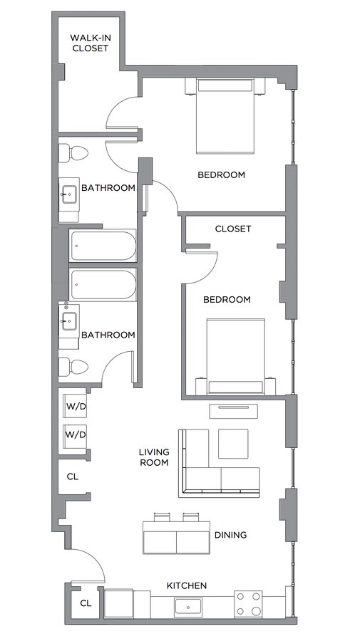 2 Bedrooms 2 Bathrooms Apartment for rent at Presidential City in Philadelphia, PA