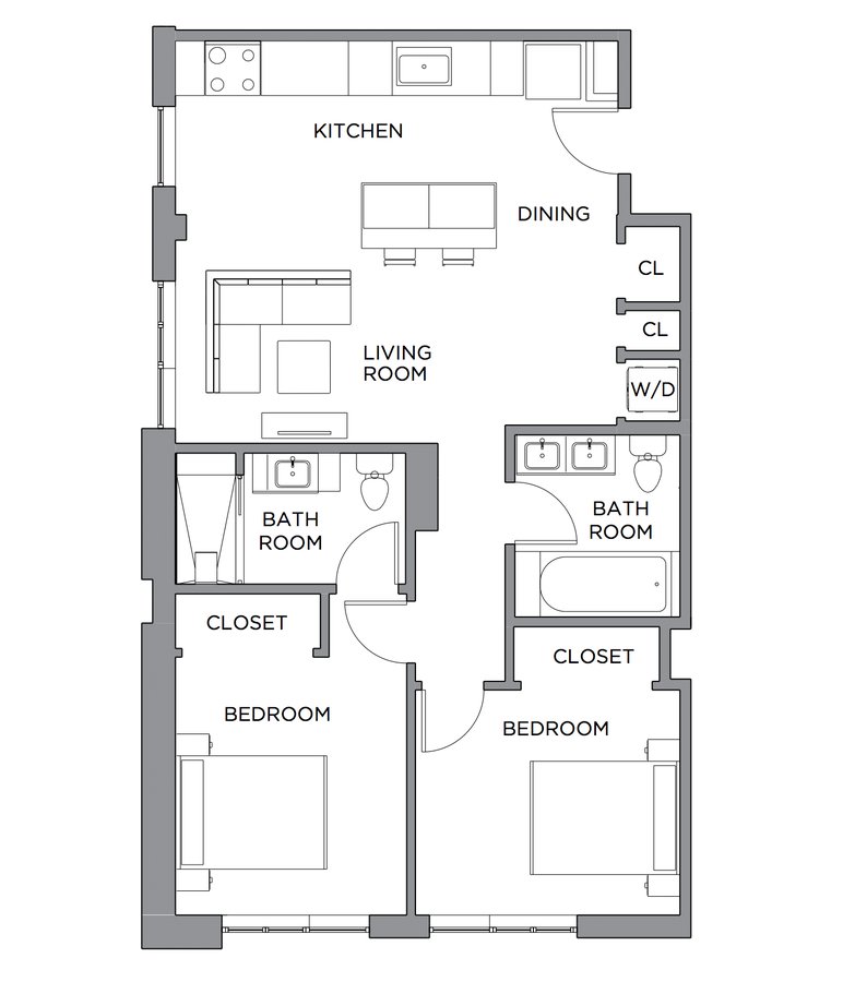 2 Bedrooms 2 Bathrooms Apartment for rent at Presidential City in Philadelphia, PA