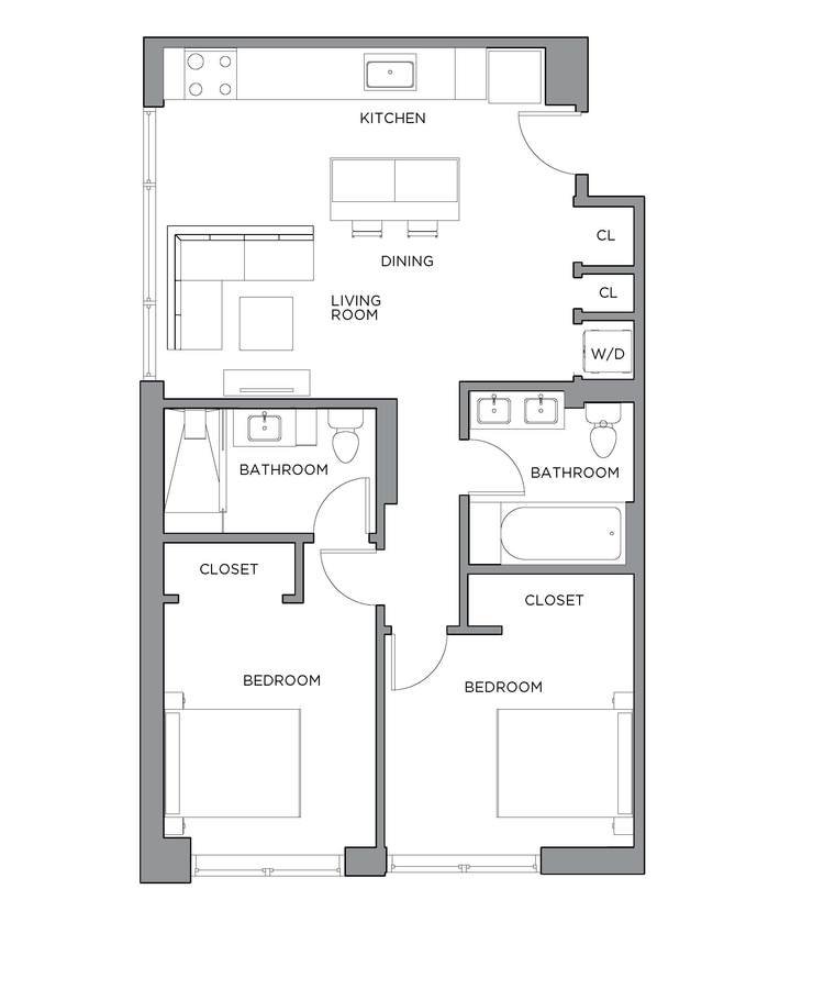 2 Bedrooms 2 Bathrooms Apartment for rent at Presidential City in Philadelphia, PA