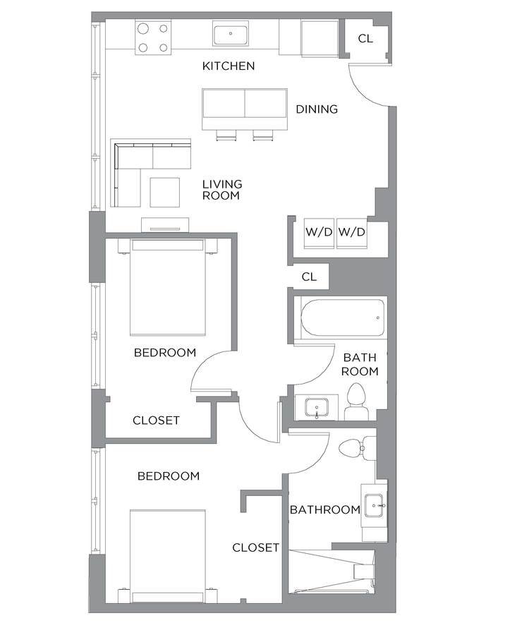 2 Bedrooms 2 Bathrooms Apartment for rent at Presidential City in Philadelphia, PA