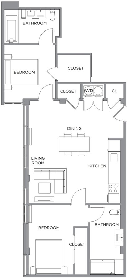 2 Bedrooms 2 Bathrooms Apartment for rent at Presidential City in Philadelphia, PA