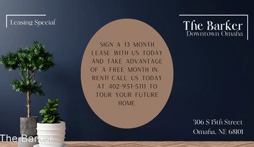 The Barker Apartment for rent in Omaha, NE