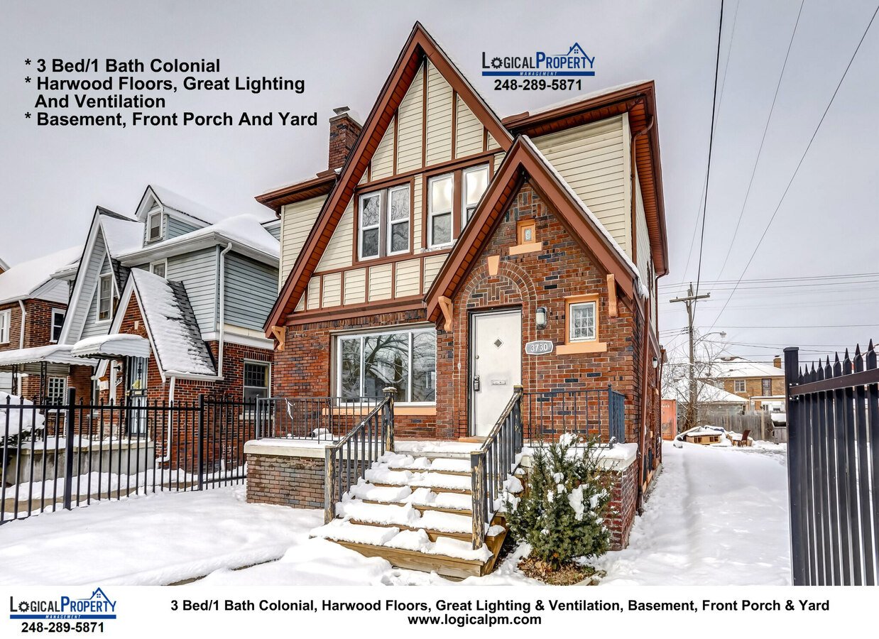 3 Bed/1 Bath Colonial W/ Front Porch, Yard &... Apartments Detroit, MI