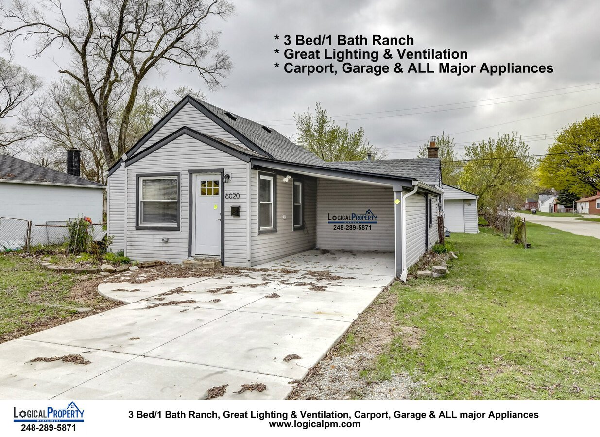 3 Bed/1 Bath Ranch W/ Carport, Garage & All... Apartments Taylor, MI
