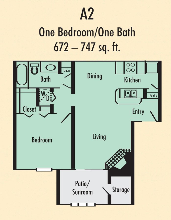 1 Bedroom 1 Bathroom Apartment for rent at Villa Del Mar in Arlington, TX