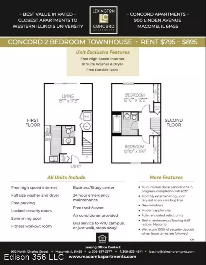 Edison 356 Llc. Apartment for rent in Macomb, IL