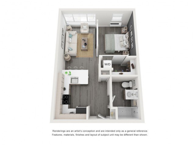 Studio 1 Bathroom Apartment for rent at 1515 Flats in Denver, CO
