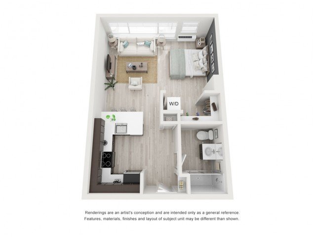 Studio 1 Bathroom Apartment for rent at 1515 Flats in Denver, CO