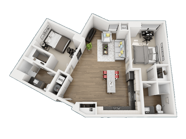 2 Bedrooms 2 Bathrooms Apartment for rent at Skyvue Apartments in Pittsburgh, PA