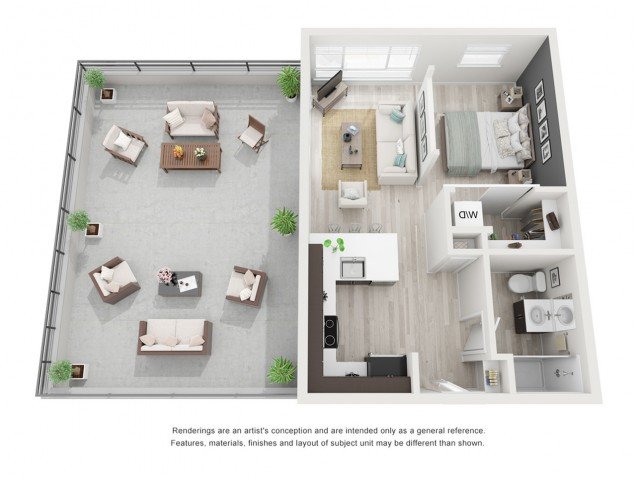 Studio 1 Bathroom Apartment for rent at 1515 Flats in Denver, CO