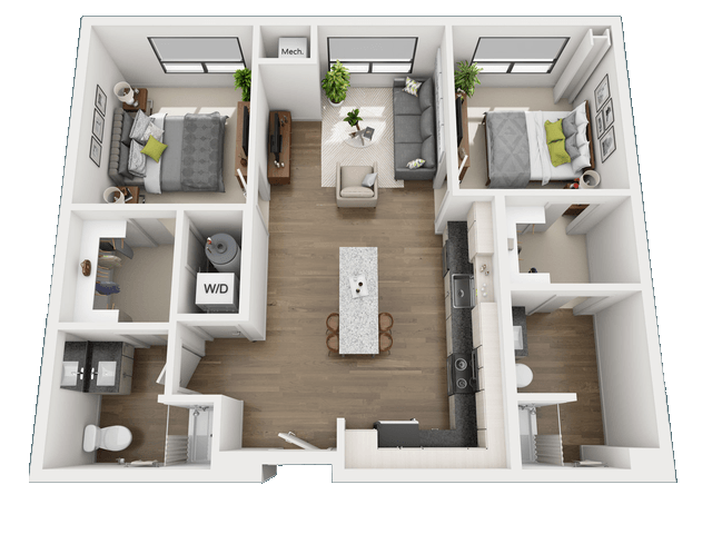 2 Bedrooms 2 Bathrooms Apartment for rent at Skyvue Apartments in Pittsburgh, PA