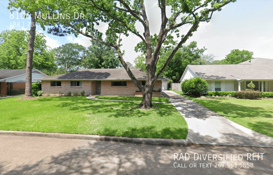 8106 Mullins Dr Houston, TX House for Rent Rentable