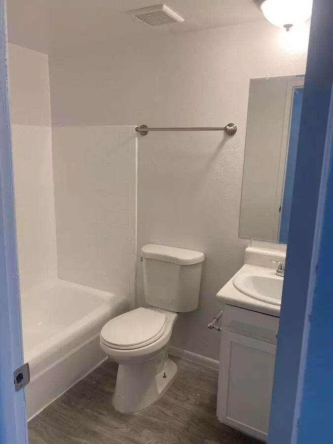 Apartment bathroom — representative home at Canyon Greens Apartments.