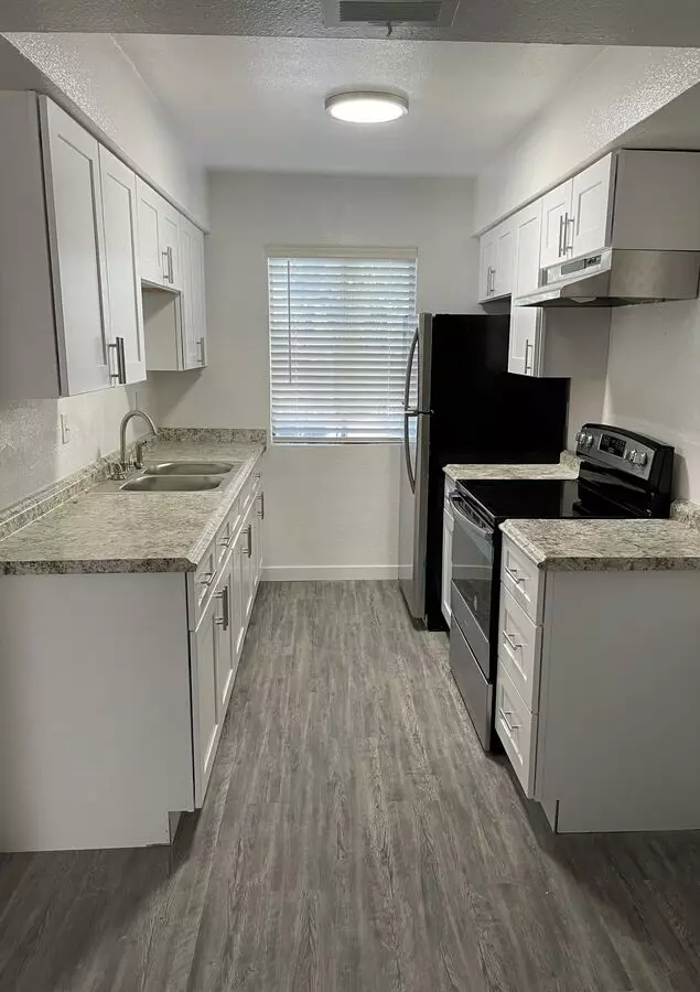 Apartment kitchen — representative home at Georgia Villa Apartments.