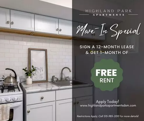 Highland Park Apartments | Studio Apartment for rent in Des Moines, IA