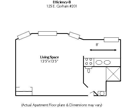 Studio 1 Bathroom Apartment for rent at 125 E Gorham in Madison, WI