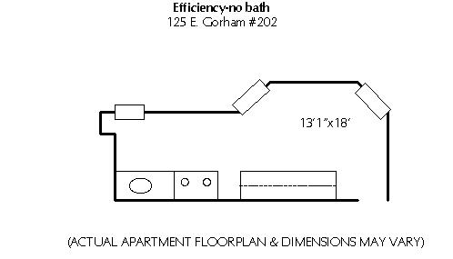 Studio 1 Bathroom Apartment for rent at 125 E Gorham in Madison, WI