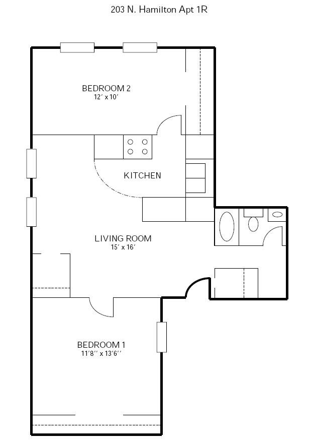 2 Bedrooms 1 Bathroom Apartment for rent at 203 N Hamilton in Madison, WI