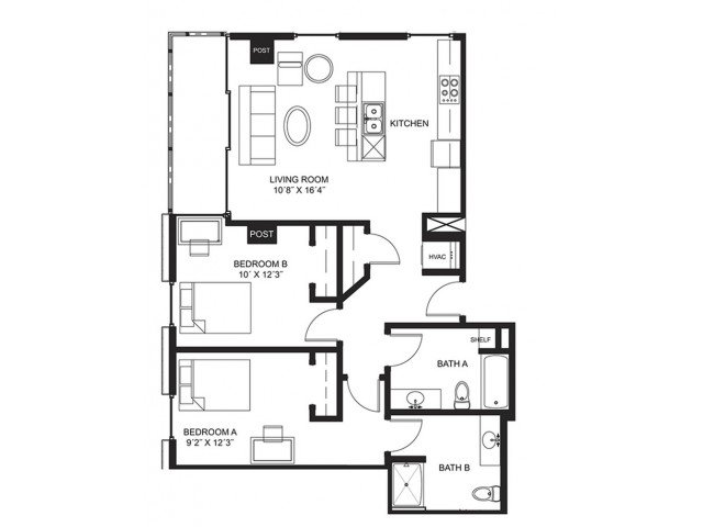 2 Bedrooms 2 Bathrooms Apartment for rent at Lucky in Madison, WI