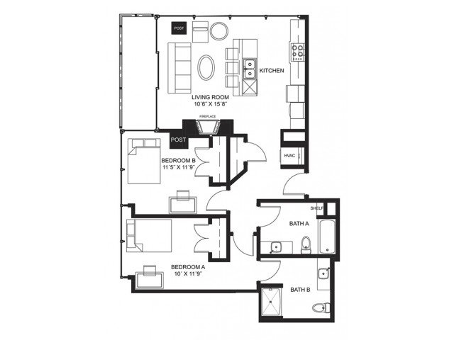 2 Bedrooms 2 Bathrooms Apartment for rent at Lucky in Madison, WI