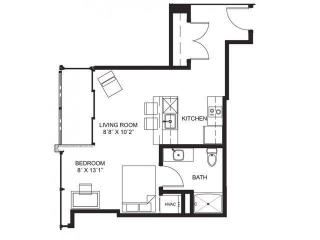 Studio 1 Bathroom Apartment for rent at Lucky in Madison, WI