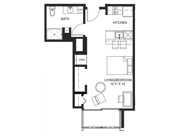 Studio 1 Bathroom Apartment for rent at Lucky in Madison, WI