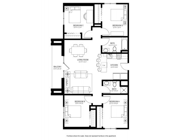 4 Bedrooms 2 Bathrooms Apartment for rent at 625 on Langdon in Madison, WI