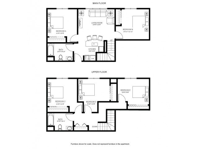 5 Bedrooms 2 Bathrooms Apartment for rent at 625 on Langdon in Madison, WI