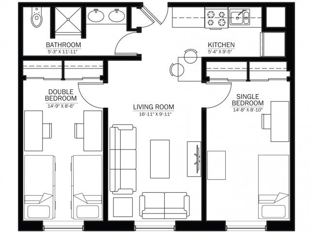 2 Bedrooms 1 Bathroom Apartment for rent at The Regent in Madison, WI