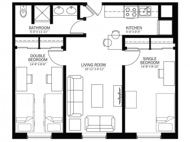 2 Bedrooms 1 Bathroom Apartment for rent at The Regent in Madison, WI