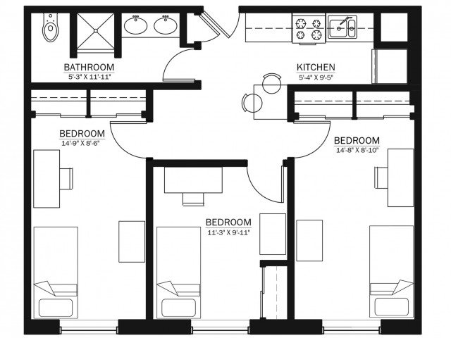 3 Bedrooms 1 Bathroom Apartment for rent at The Regent in Madison, WI