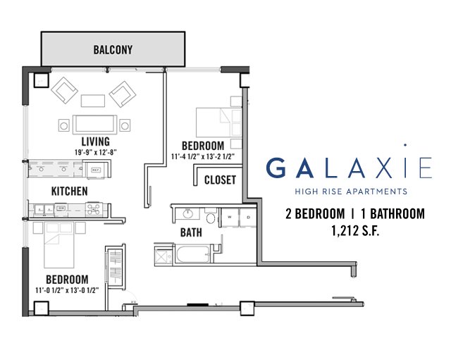 2 Bedrooms 1 Bathroom Apartment for rent at Galaxie in Madison, WI