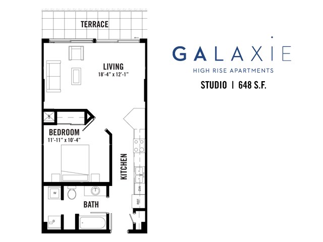 Studio 1 Bathroom Apartment for rent at Galaxie in Madison, WI