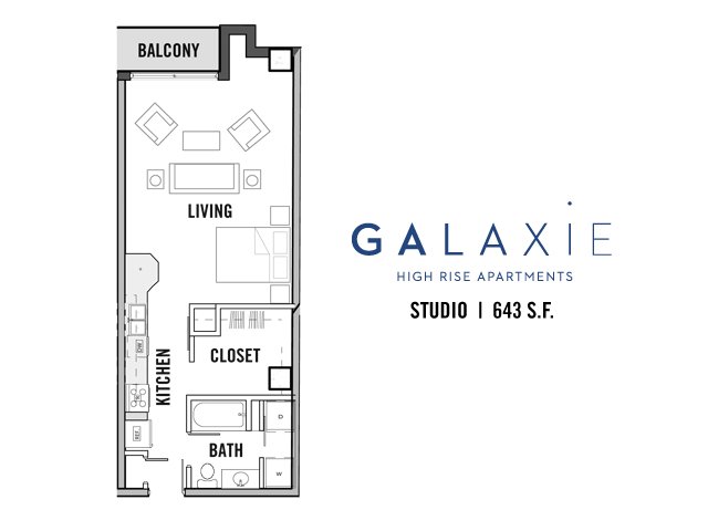 Studio 1 Bathroom Apartment for rent at Galaxie in Madison, WI