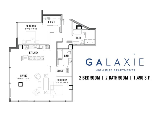 2 Bedrooms 2 Bathrooms Apartment for rent at Galaxie in Madison, WI